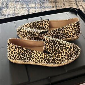 Leopard Print Espadrille Flats- never worn